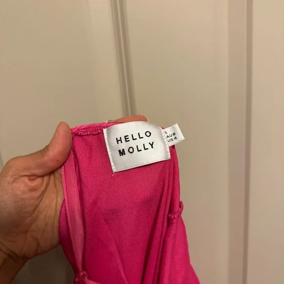 Hello Molly PURELY FORMED SATIN MAXI DRESS PINK - Size S - Picture 6 of 7